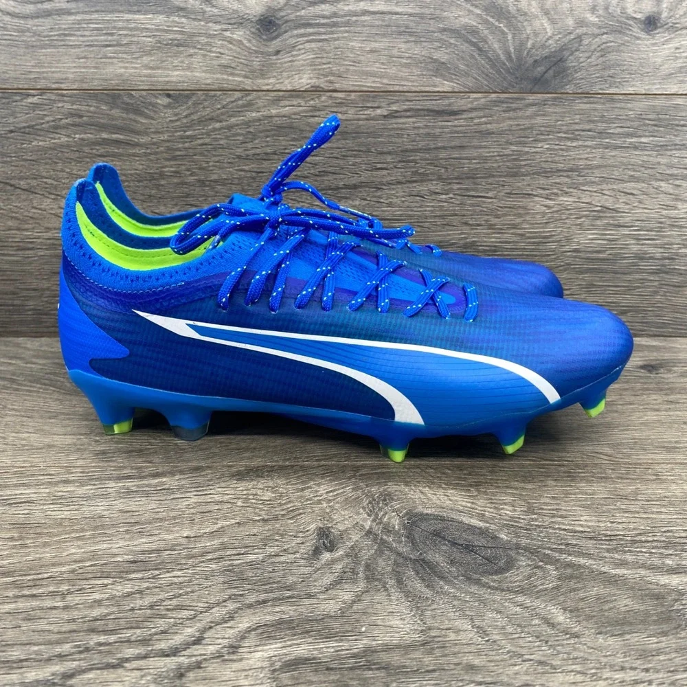 Puma Ultra Ultimate FG/AG Soccer Cleats Women 8.5 Blue 107507-03 PWRTAPE